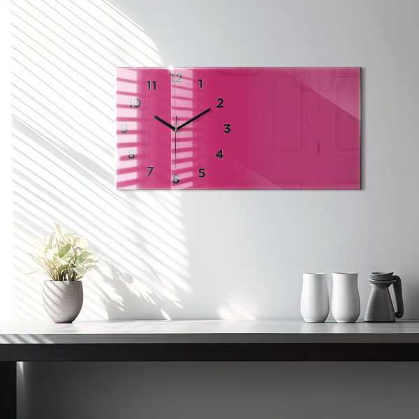 Horizontale Uhr mit motiv Farbe kräftiges Rosa