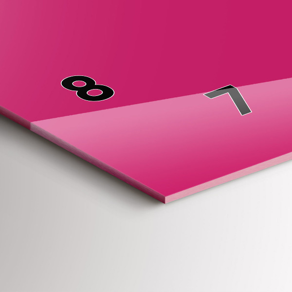 Horizontale Uhr mit motiv Farbe kräftiges Rosa