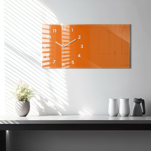 Horizontale Uhr mit motiv Farbe orange