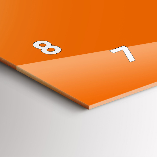 Horizontale Uhr mit motiv Farbe orange