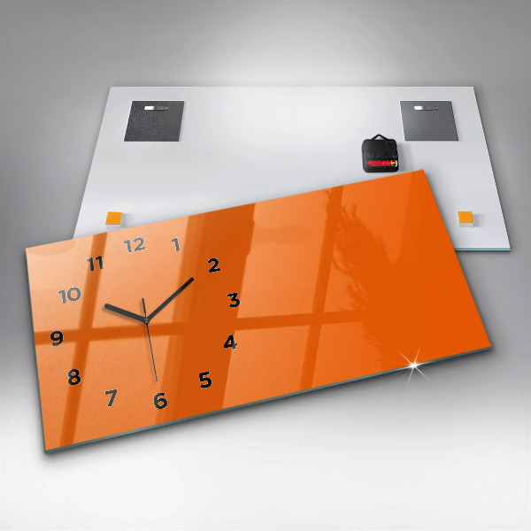 Horizontale Uhr mit motiv Farbe orange