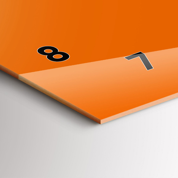 Horizontale Uhr mit motiv Farbe orange