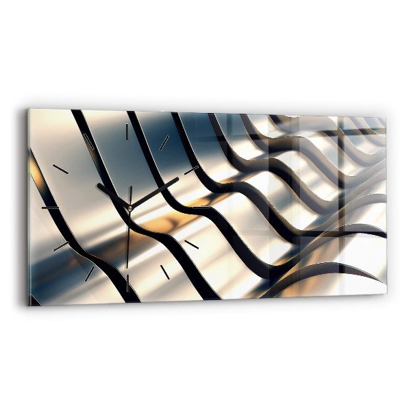 Horizontale Uhr mit motiv Silbernes Muster