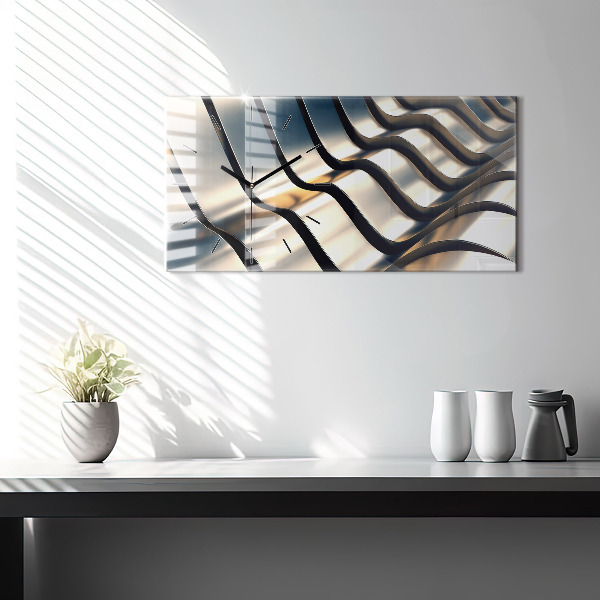 Horizontale Uhr mit motiv Silbernes Muster