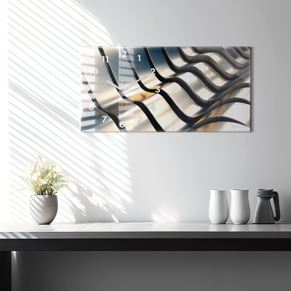 Horizontale Uhr mit motiv Silbernes Muster