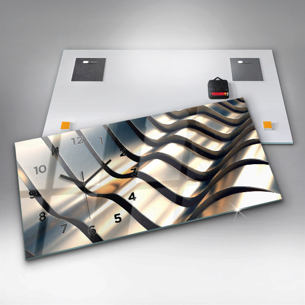 Horizontale Uhr mit motiv Silbernes Muster