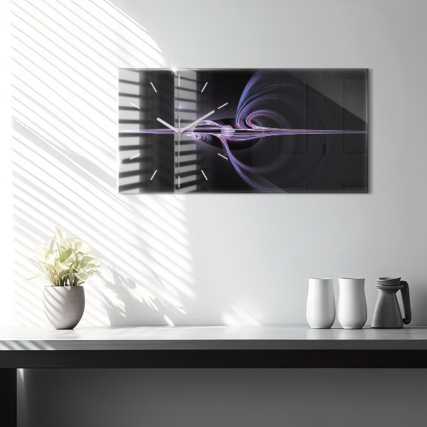 Horizontale Uhr mit motiv Violette Abstraktion