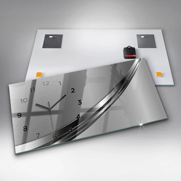 Horizontale Uhr Silberne Linien