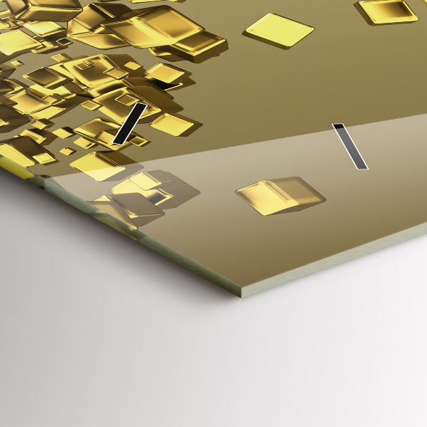 Horizontale Uhr mit motiv Goldene Quadrate
