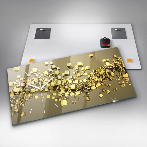 Horizontale Uhr mit motiv Goldene Quadrate