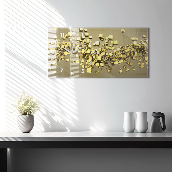 Horizontale Uhr mit motiv Goldene Quadrate