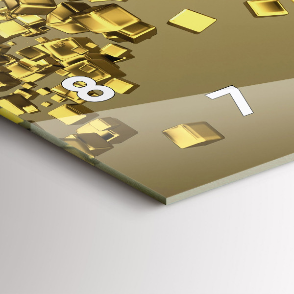 Horizontale Uhr mit motiv Goldene Quadrate