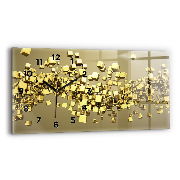 Horizontale Uhr mit motiv Goldene Quadrate