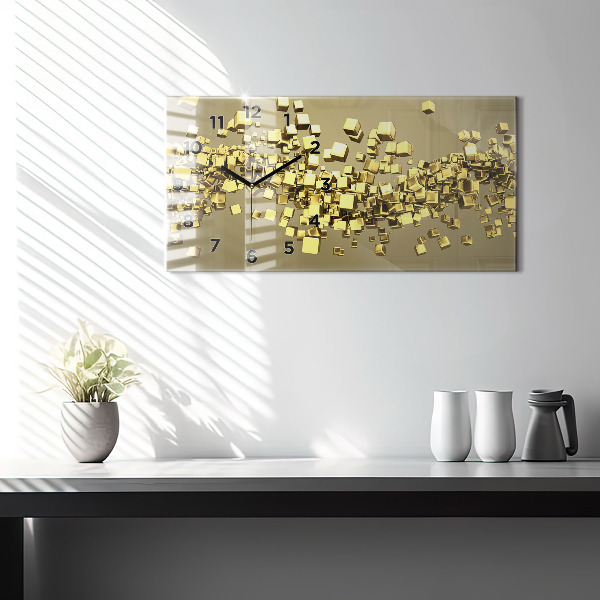 Horizontale Uhr mit motiv Goldene Quadrate