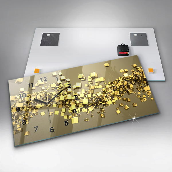 Horizontale Uhr mit motiv Goldene Quadrate