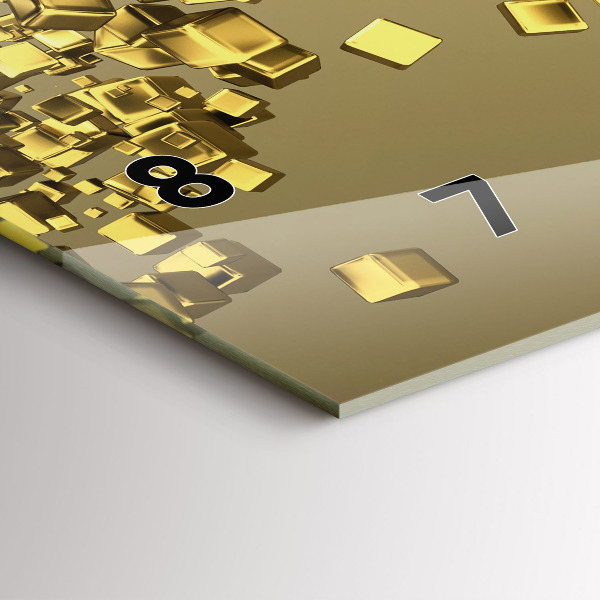 Horizontale Uhr mit motiv Goldene Quadrate