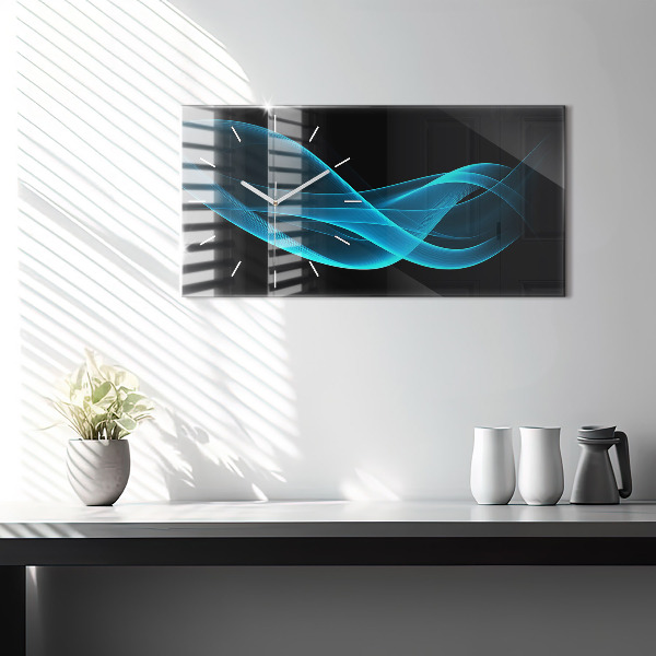 Horizontale Uhr Blaue Abstraktion