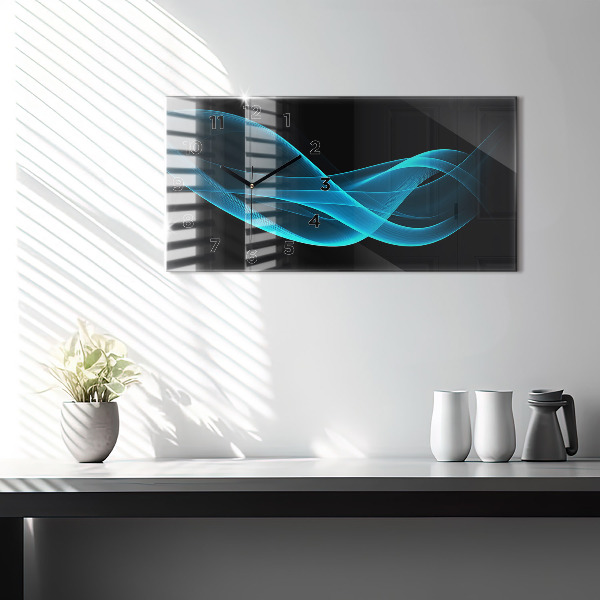 Horizontale Uhr Blaue Abstraktion