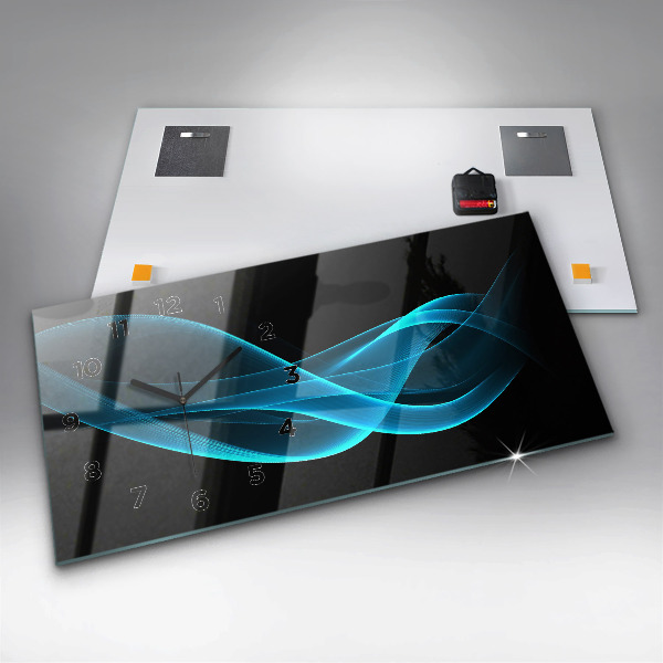 Horizontale Uhr Blaue Abstraktion