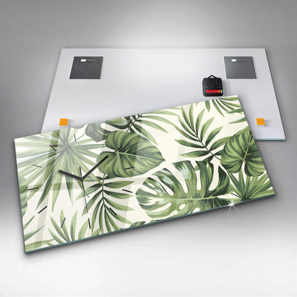 Horizontale Uhr mit motiv Tropisches Muster