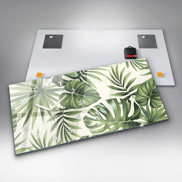 Horizontale Uhr mit motiv Tropisches Muster