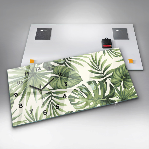 Horizontale Uhr mit motiv Tropisches Muster