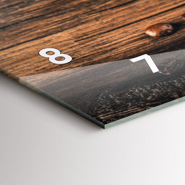 Horizontale Uhr mit motiv Tasse und Kaffeebohnen