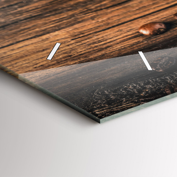 Horizontale Uhr mit motiv Tasse und Kaffeebohnen