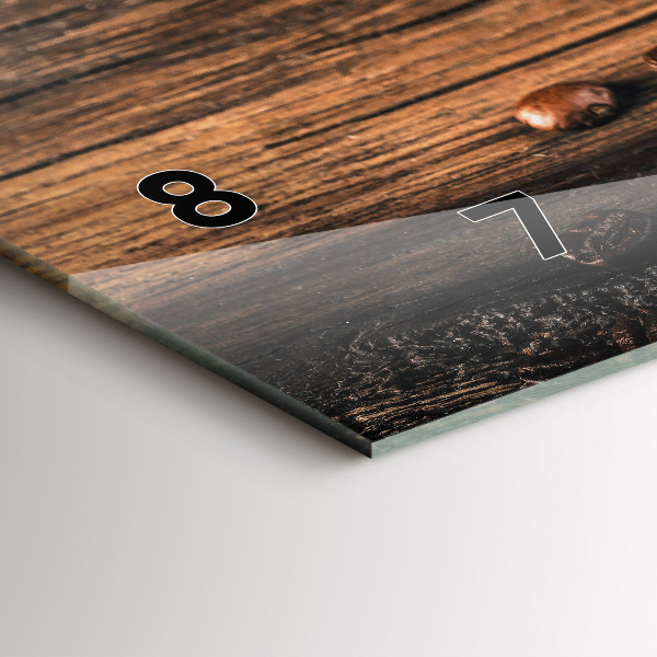 Horizontale Uhr mit motiv Tasse und Kaffeebohnen