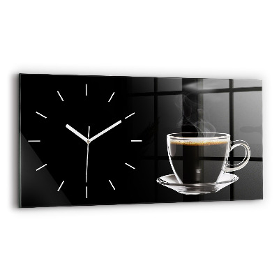 Horizontale Uhr mit motiv Schwarzer Kaffee