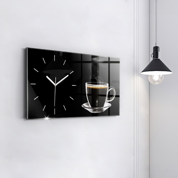 Horizontale Uhr mit motiv Schwarzer Kaffee