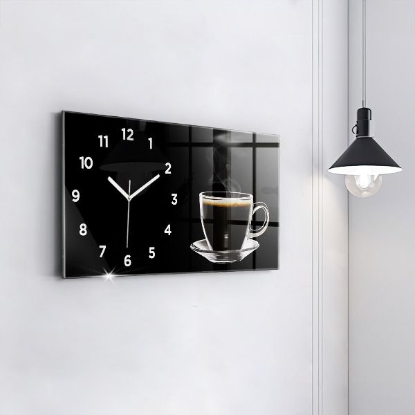 Horizontale Uhr mit motiv Schwarzer Kaffee