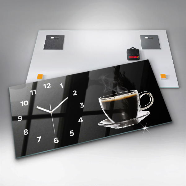 Horizontale Uhr mit motiv Schwarzer Kaffee
