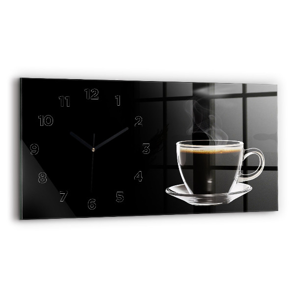 Horizontale Uhr mit motiv Schwarzer Kaffee