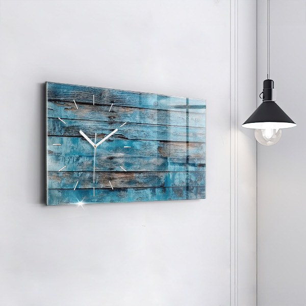 Horizontale Uhr mit motiv Blaue Bretter