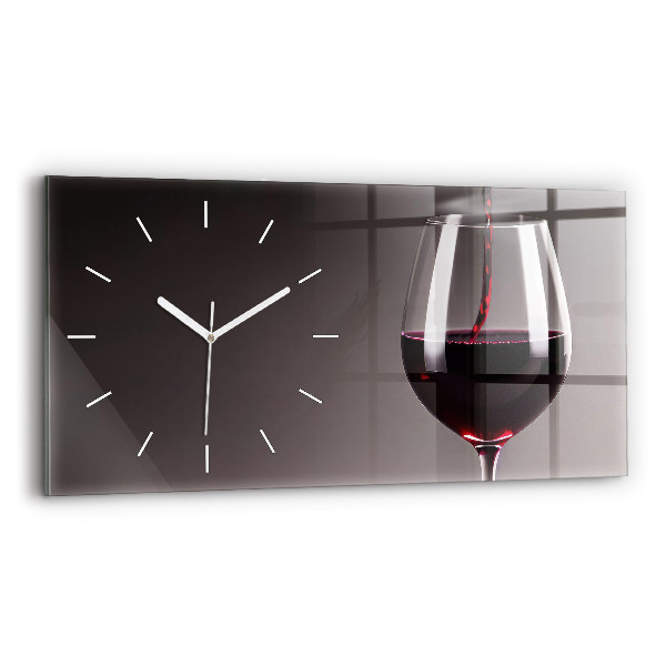 Horizontale Uhr Lampe mit Rotwein
