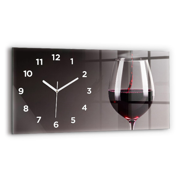 Horizontale Uhr Lampe mit Rotwein