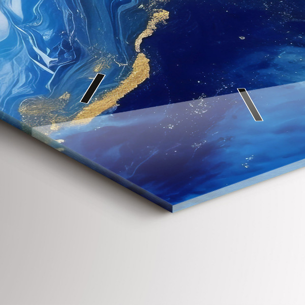 Horizontale Uhr Blaue Murmel