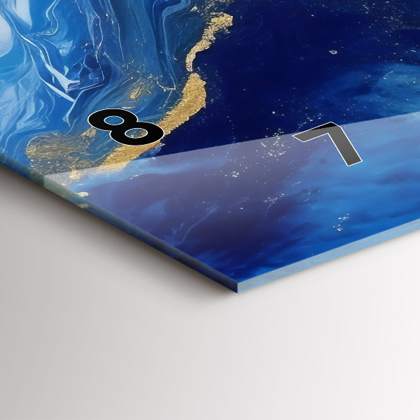 Horizontale Uhr Blaue Murmel