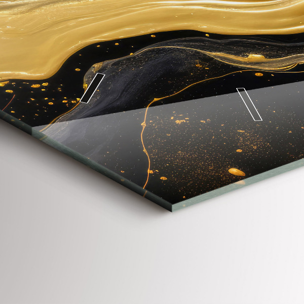 Horizontale Uhr Goldener Marmor