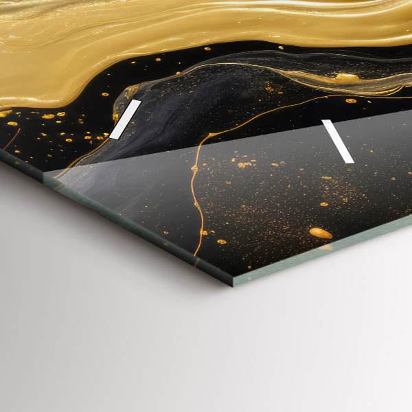 Horizontale Uhr Goldener Marmor