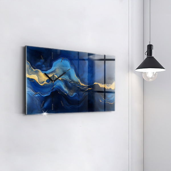 Horizontale Uhr mit motiv Blauer Marmor