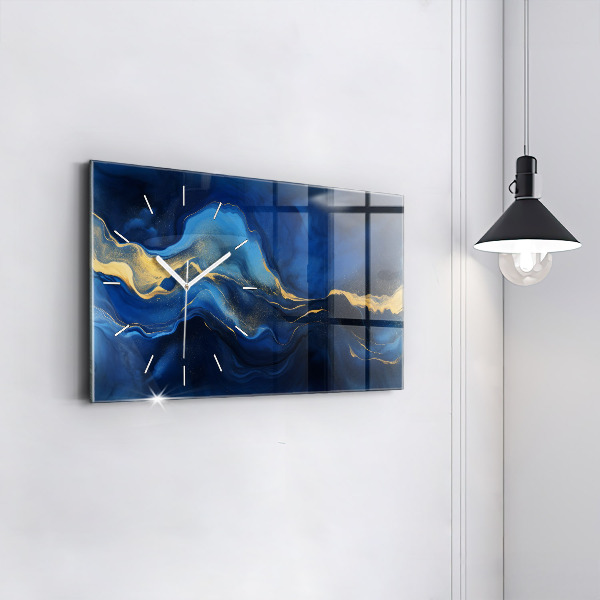 Horizontale Uhr mit motiv Blauer Marmor