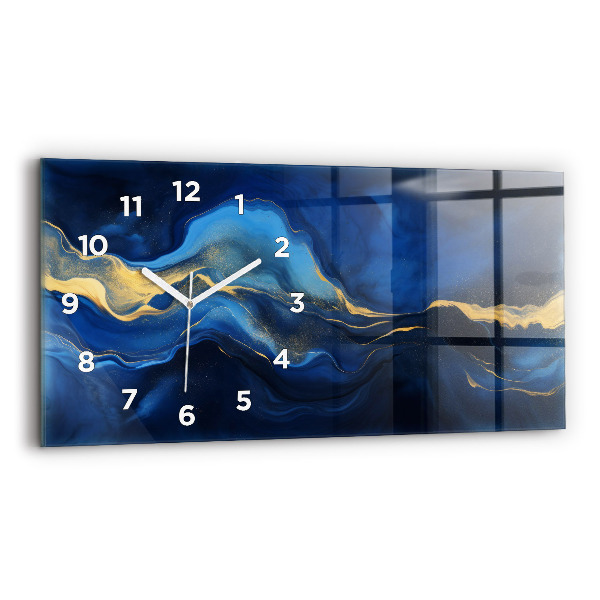 Horizontale Uhr mit motiv Blauer Marmor