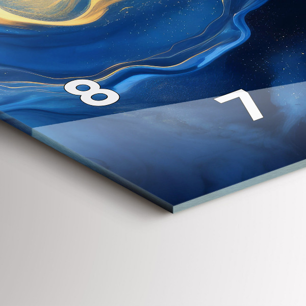 Horizontale Uhr mit motiv Blauer Marmor