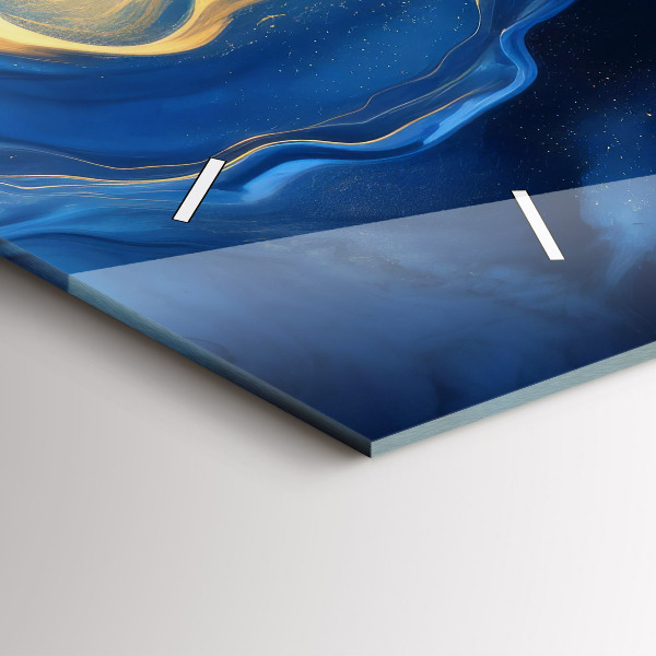 Horizontale Uhr mit motiv Blauer Marmor