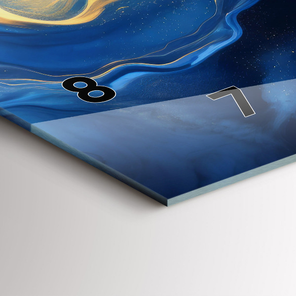 Horizontale Uhr mit motiv Blauer Marmor