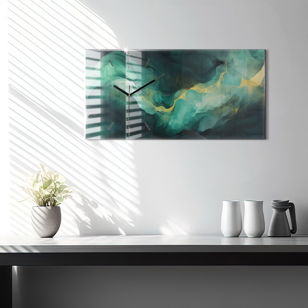 Horizontale Uhr Grüner Marmor