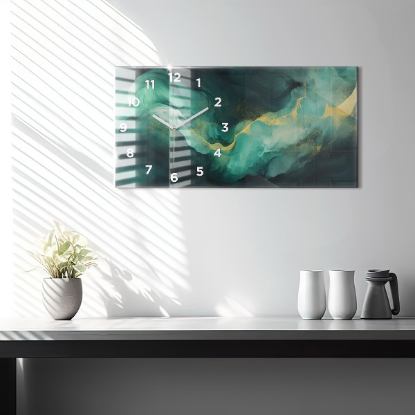 Horizontale Uhr Grüner Marmor