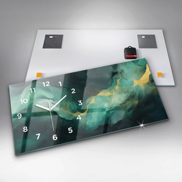 Horizontale Uhr Grüner Marmor